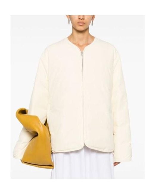 Jil Sander Natural Zip-Up Down Jacket
