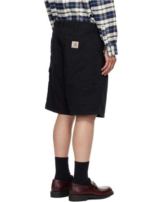 Carhartt Black Double Knee Relaxed Fit Shorts for men