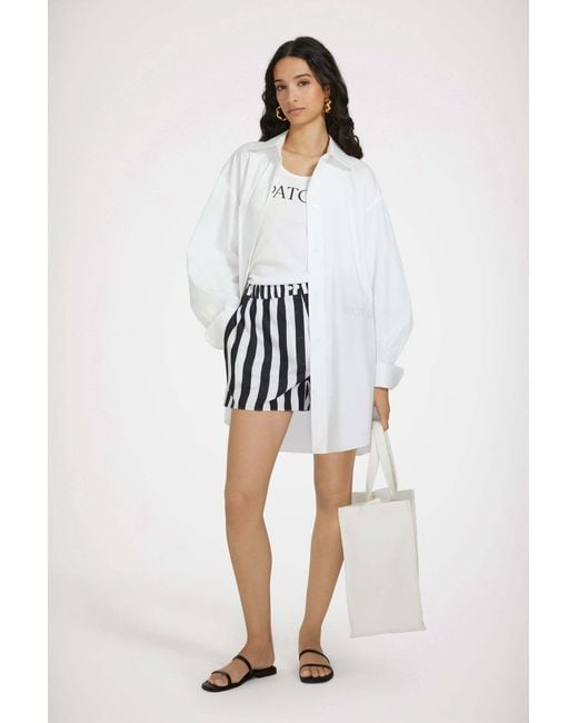 Patou Black Riviera Striped Bermuda Shorts