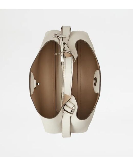 Tod's Natural Logo Printed Small Tote Bag