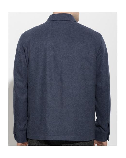 Etro Blue Collared Long-Sleeved Casual Jacket for men