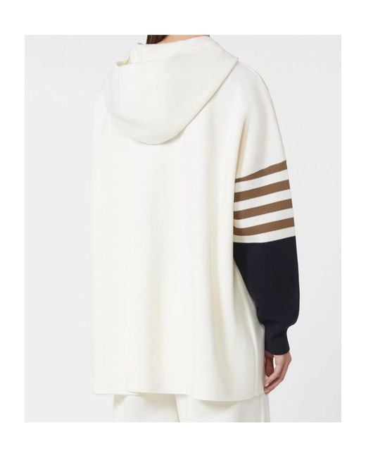 Max Mara White Stripe Detailed Hoodie
