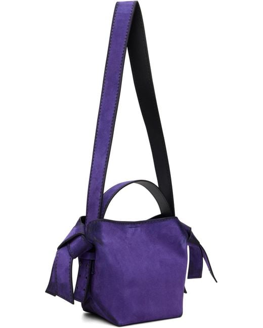 Acne Purple Logo Shoulder Bag