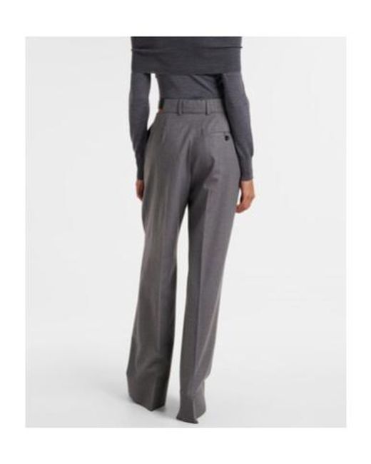 Stella McCartney Gray Wool Flannel Straight Pants