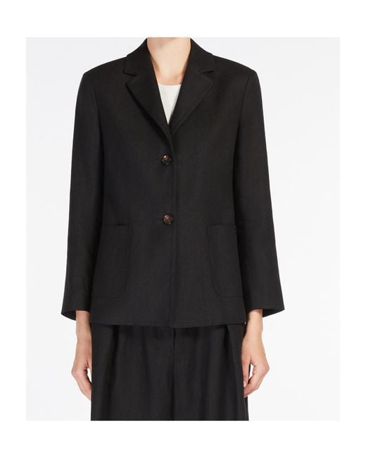 Max Mara Black 'S Arrigo Single-Breasted Long-Sleeved Jacket