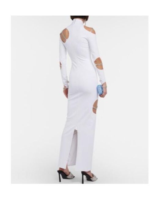 Christopher Kane White Embellished Cutout Maxi Dress