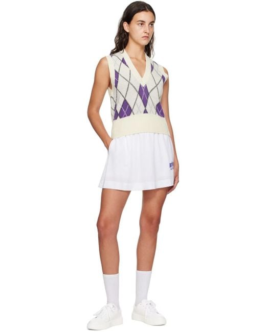 Ganni Purple X Prince Graphic Harlequin V-Neck Vest