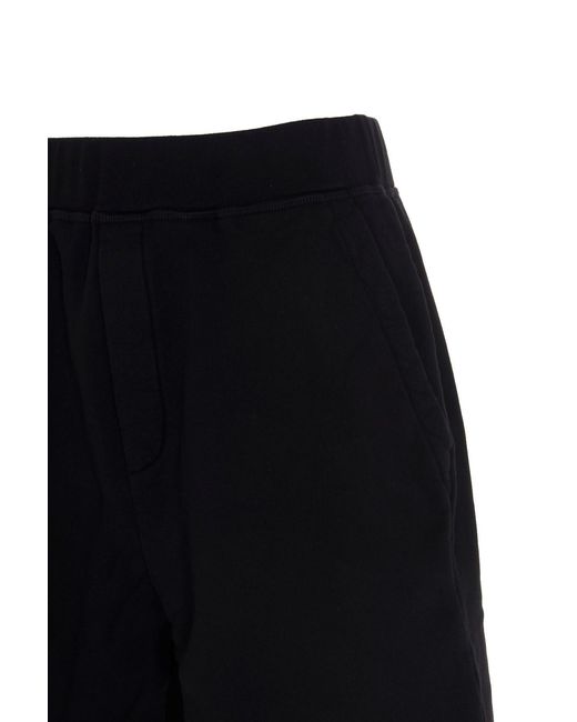 DSquared² Black Icon Logo Print Track Shorts for men