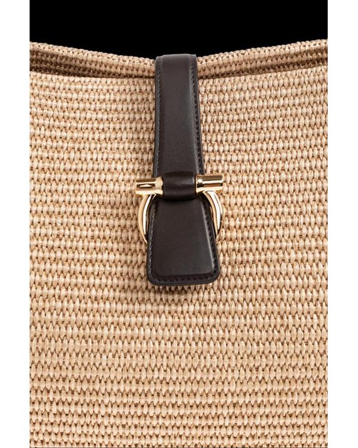 Ferragamo Natural Medium Raffia Bag