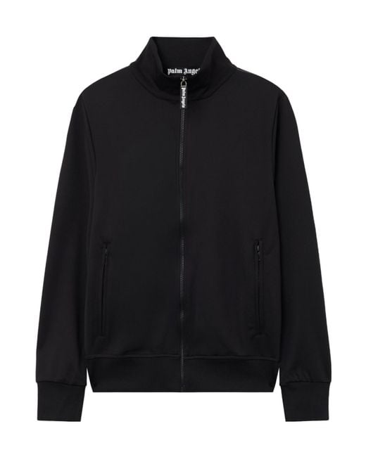 Palm Angels Black Logo-Print Track Jacket for men