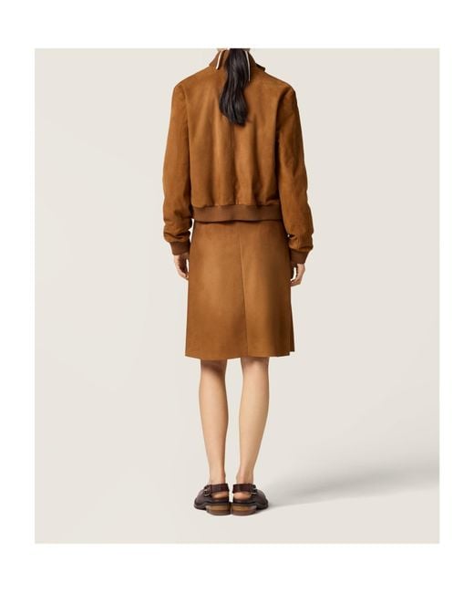 Miu Miu Brown Waxed Suede Jacket