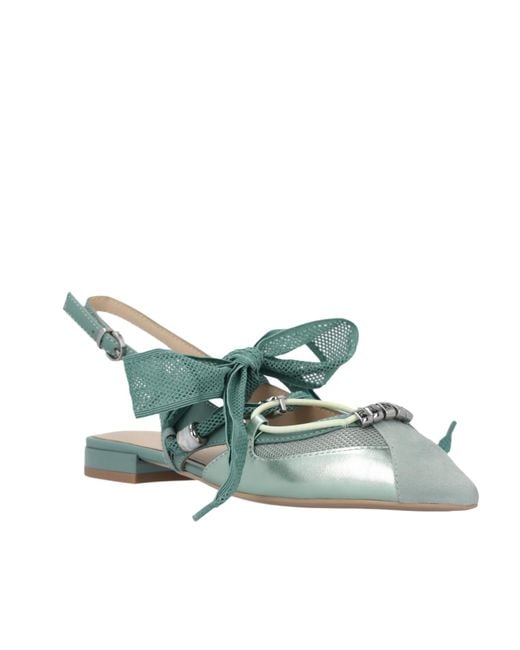 Pinko Green Bow Pointed Toe Slingback Pumps