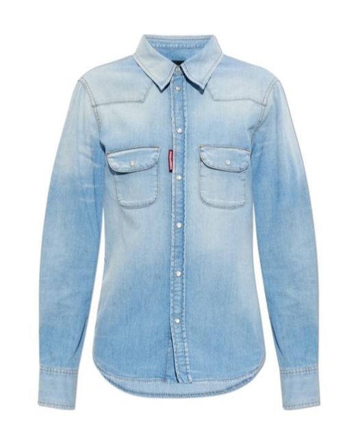 DSquared² Blue Buttoned Denim Shirt