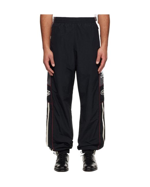 Martine Rose Black Side-Stripe Track Pants for men