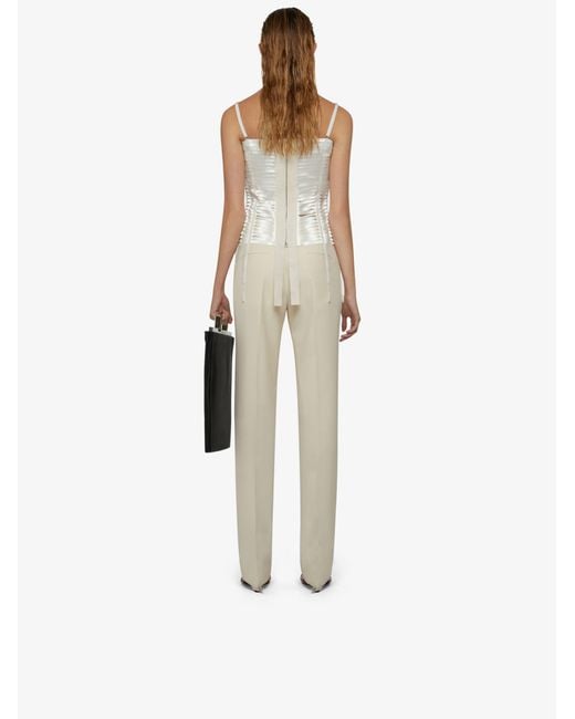 Givenchy White High-Waisted Slim-Fit Trousers