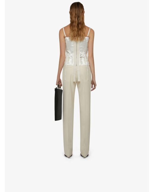 Givenchy White High-Waisted Slim-Fit Trousers