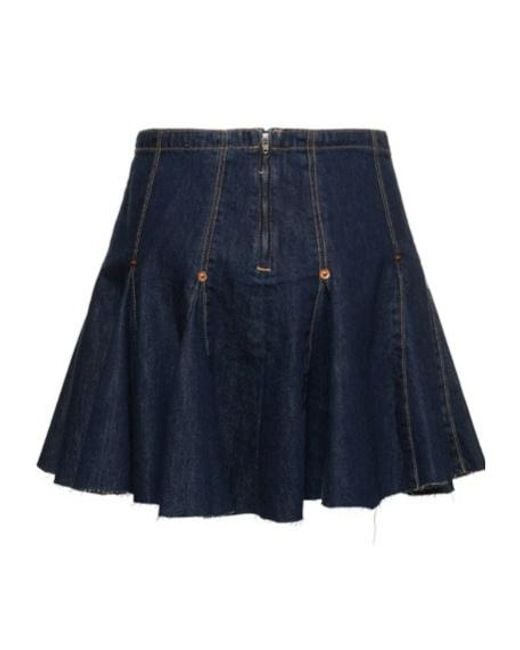Re/done Blue Cowboy Mini Skirt