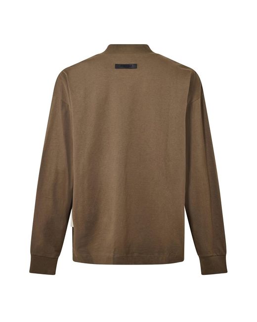 Fear Of God Brown Logo Long Sleeve T-Shirt for men