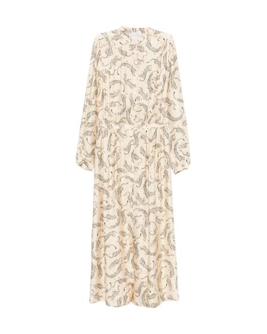Forte_forte Natural Leopard-Print Midi Dress