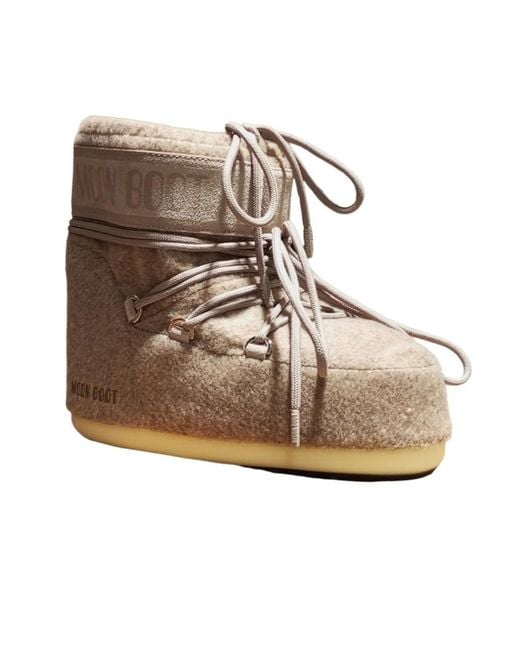 Moon Boot Brown Mb Icon Round Toe Ankle Boots