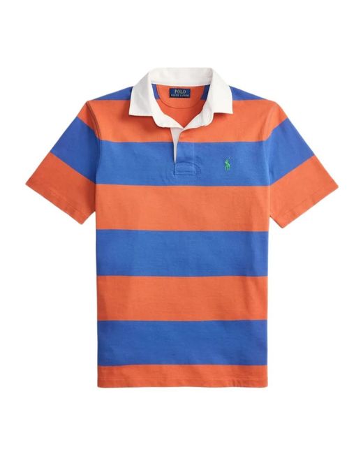 Polo Ralph Lauren Orange Striped Rugby Polo Shirt for men