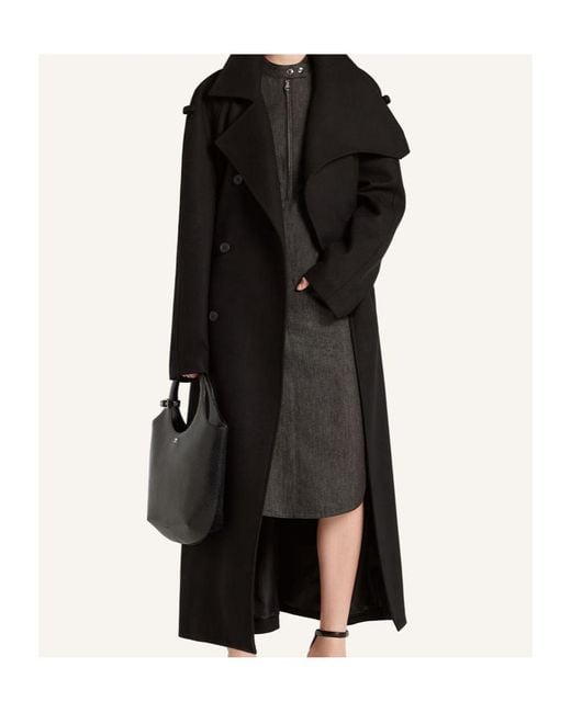 Courreges Black Double-Breasted Trench Coat