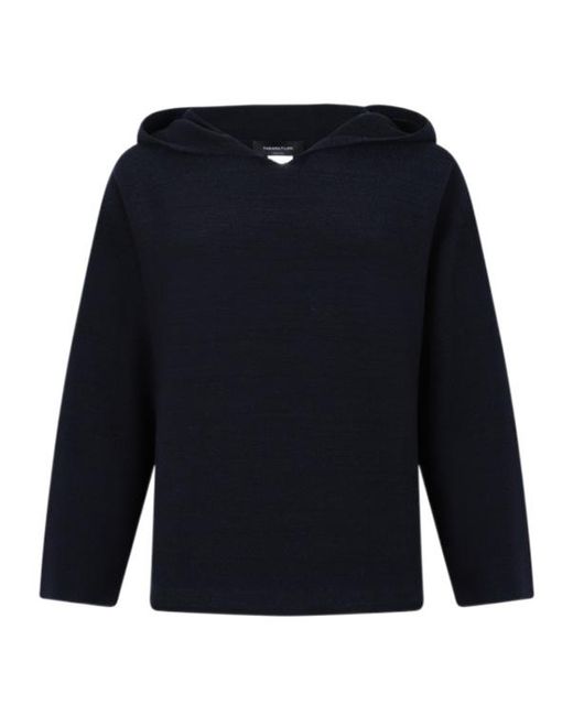 Fabiana Filippi Blue Lurex Thread Hooded Jumper