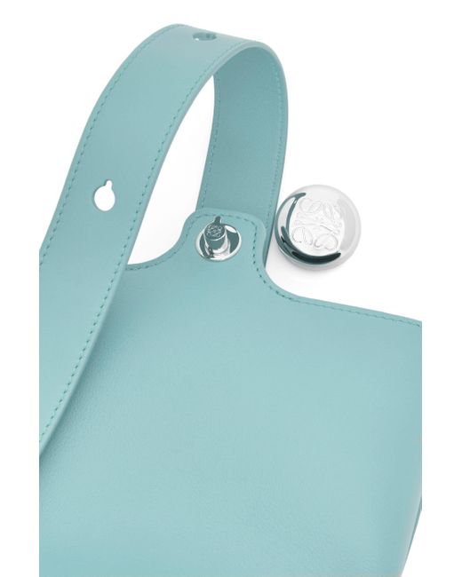 Loewe Blue Pebble Mini Bucket Bag