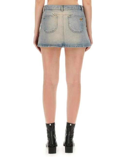Courreges Blue Courrèges Multiflex Denim Mini Skirt