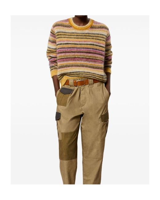 Isabel Marant Natural Morine Striped Brushed-Knit Jumper