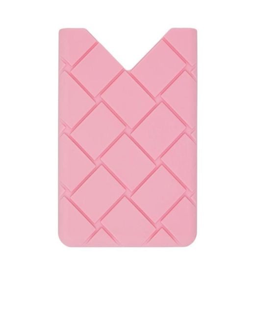 Bottega Veneta Pink Logo Pattern Embossed Detail Card Bag for men