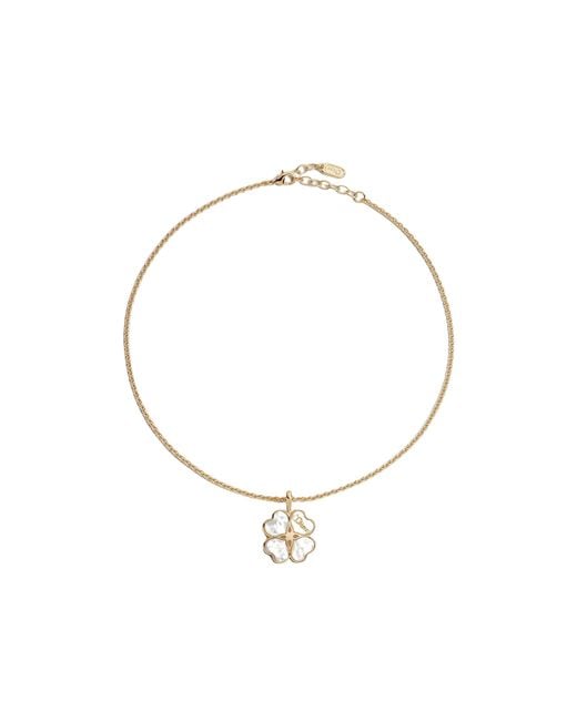 Dior Metallic Sparkling Clover-Ketting
