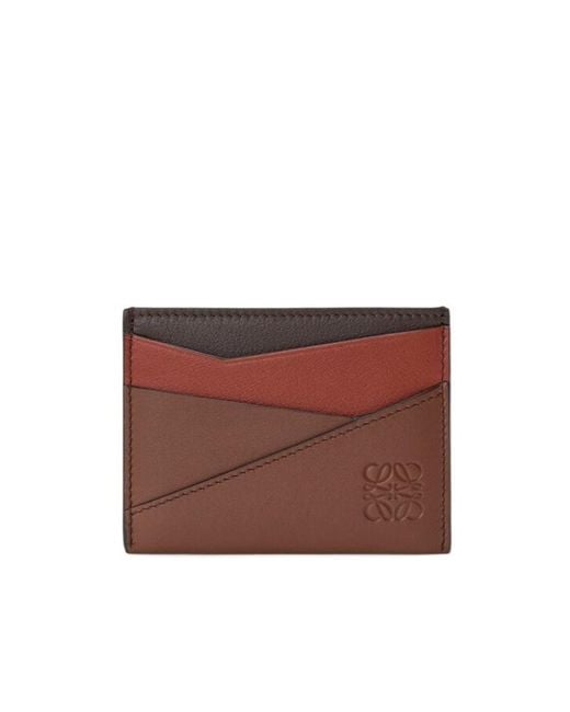 Loewe Red Puzzle Plain Cardholder for men