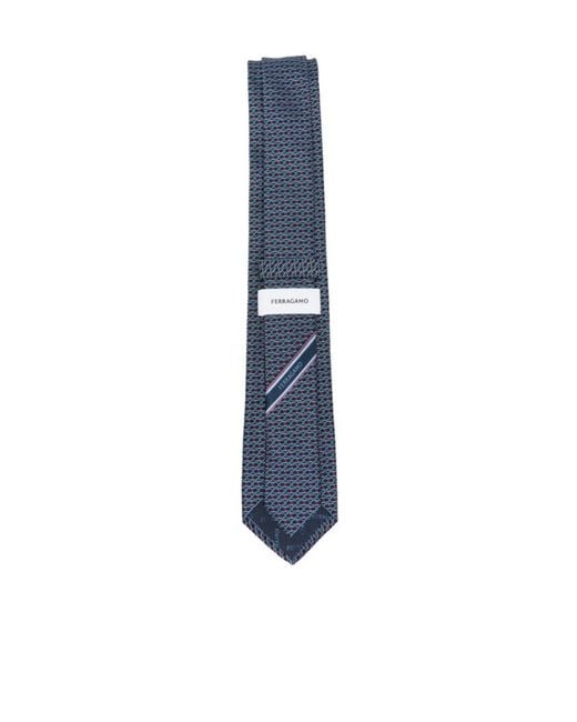 Ferragamo Blue Pointed Tie for men