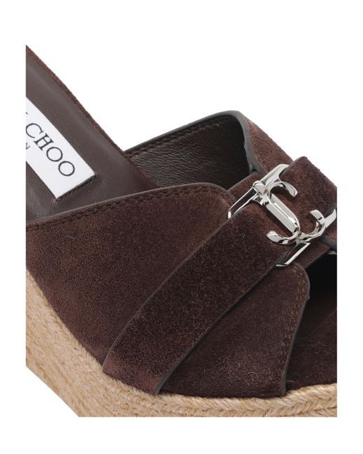 Jimmy Choo Gray Leda Wedges Sandals