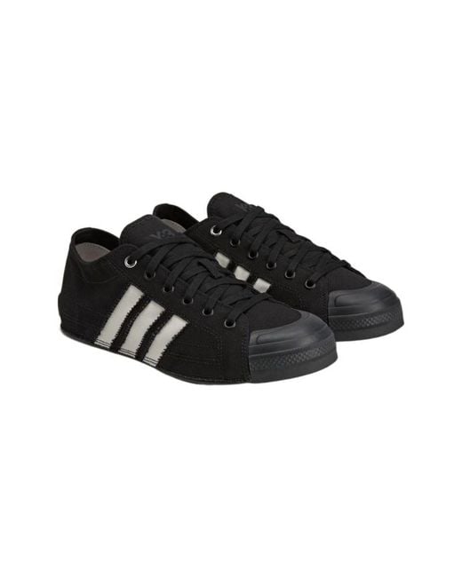 Y-3 Black X Adidas Nissa Lo Stripe-Detail Sneakers for men