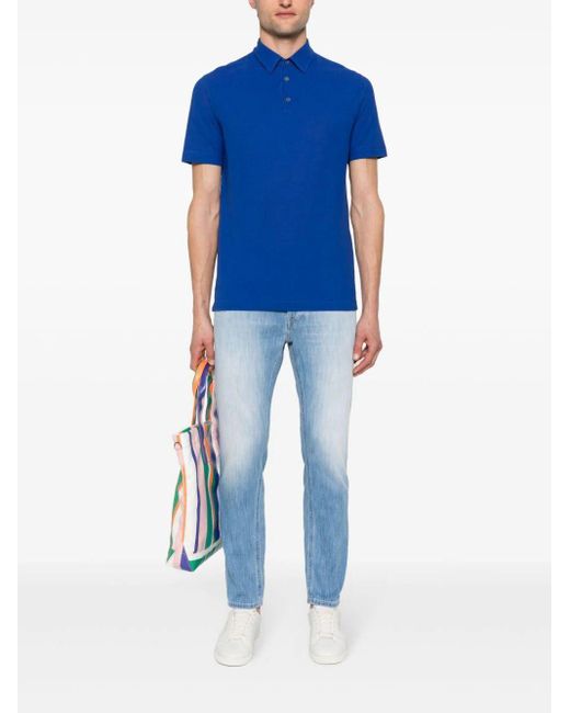 Dondup Blue Dian Logo-Plaque Jeans for men