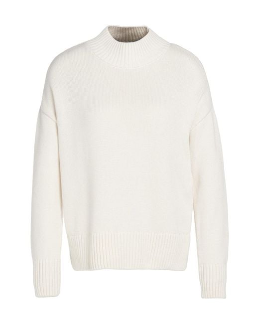 Barbour White Sandy High-Neck Jumper