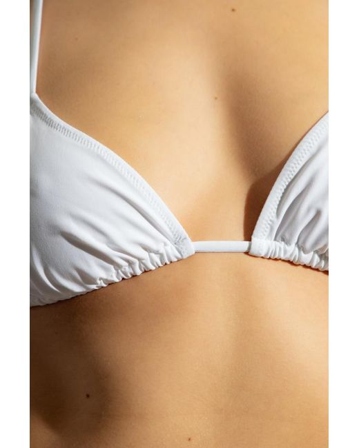 Dolce & Gabbana White Triangle-Cup Bikini Top