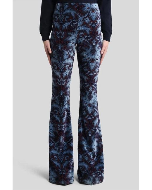 Etro Blue Flared Velvet Trousers
