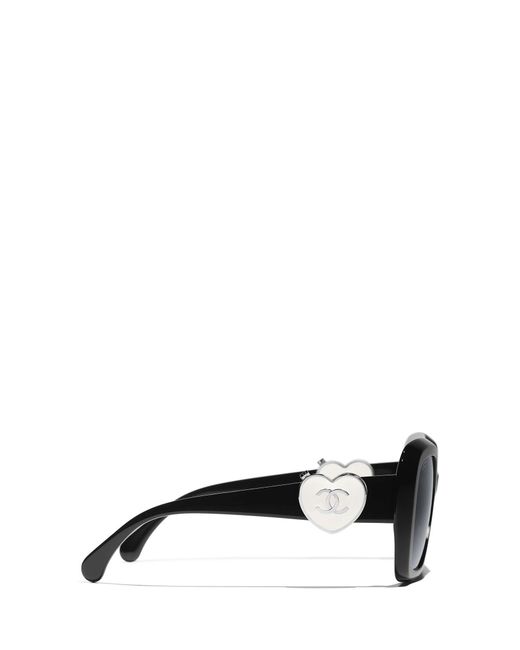 Chanel Black Geometric Frame Sunglasses