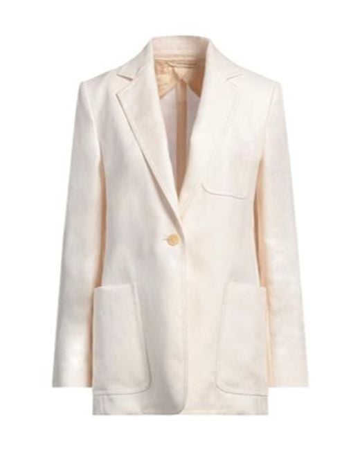Max Mara White Simple Single-Breasted Suit Jacket