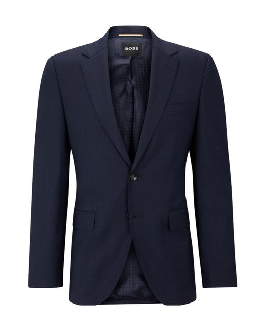 Boss Blue Single-Breasted Suit Jacket for men