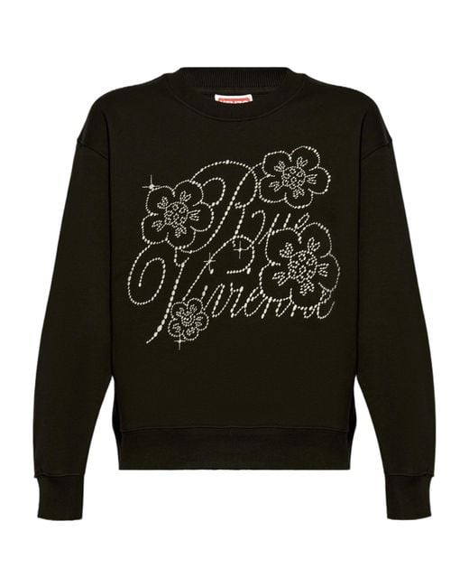 KENZO Black Floral Embellished Crewneck Sweatshirt