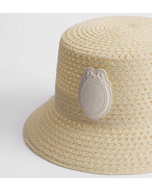 Dior Natural Iviera Médaillon Teddy-D Small Brim Bucket Hat