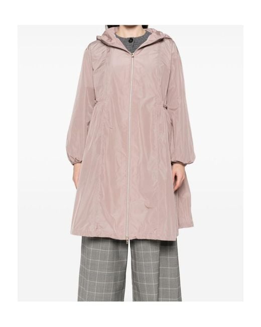 Herno Pink Zip-Up Hooded Coat