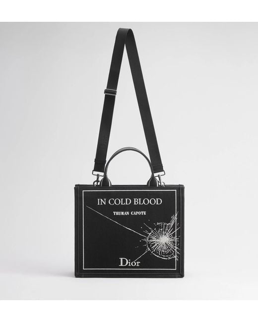 Dior Black Medium Book Tote With Strap for men