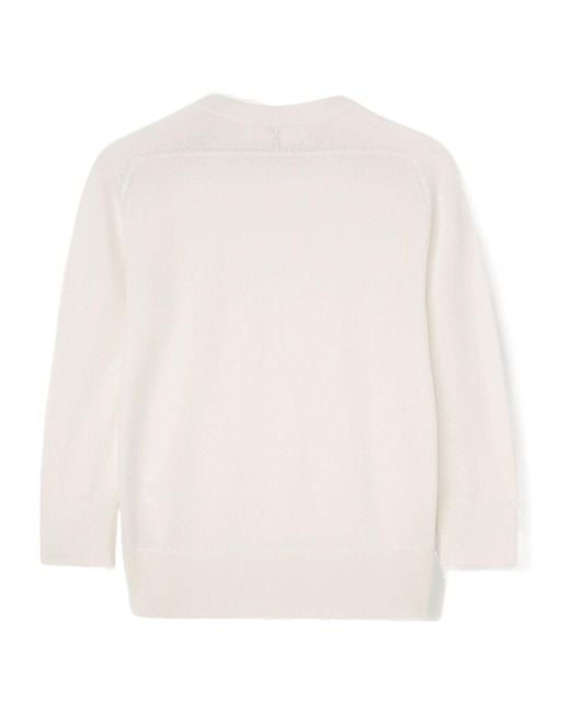 Loro Piana White Piuma Knitted Sweater