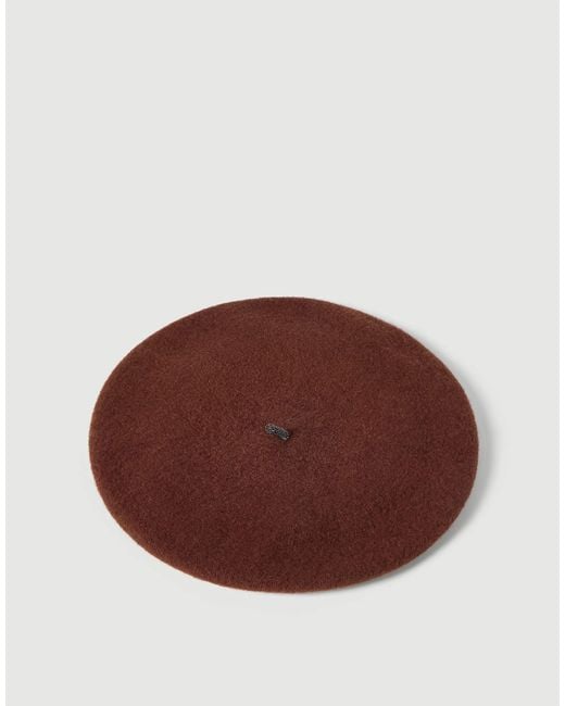 Brunello Cucinelli Brown Solid-Color Beret