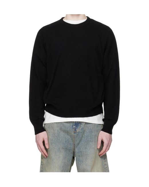 Entire studios Black Knit Crewneck Sweater for men